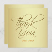 Goudrood script - Bedankt kaarten (Voorkant / Achterkant)