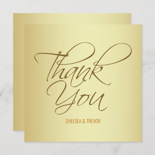 Goudrood script - Bedankt kaarten (Voorkant / Achterkant)
