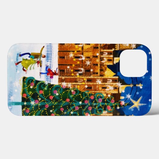 goudroze kerstwinter-ijsschaatsen Case-Mate iPhone case (Achterkant (horizontaal))