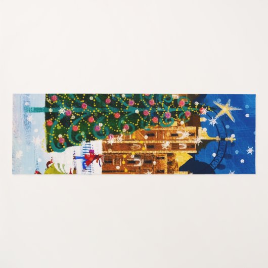 goudroze kerstwinter-ijsschaatsen yogamat (Voorkant (horizontaal))
