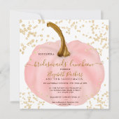 Goudroze pompoen waterverf lunchea kaart (Voorkant)