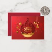 Goudsblauw en kerstboom notitiekaartje (Voorkant / Achterkant in situ)