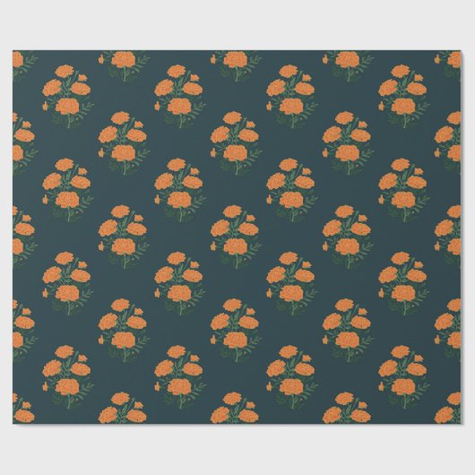 goudsbloem blauw inpakpapier (Vlak)
