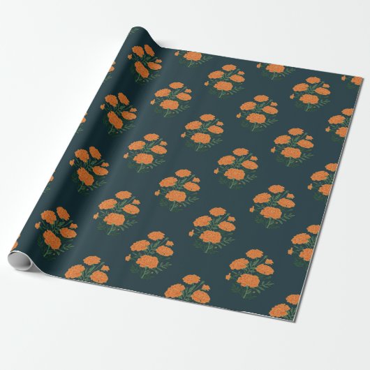 goudsbloem blauw inpakpapier (Uitgerold)
