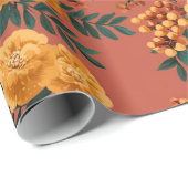  goudsbloem calendula bloemenpatroon cadeaupapier (Rol Hoek)