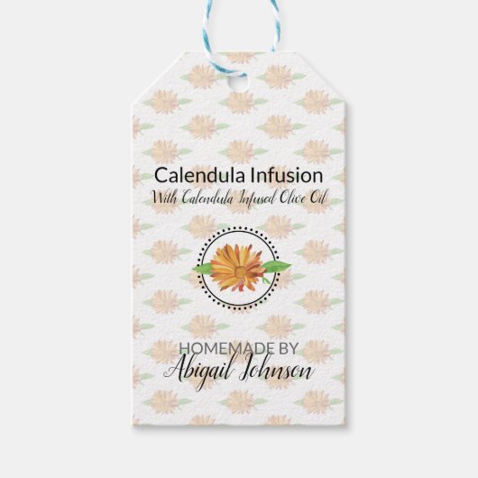 Goudsbloem Eigen Gemaakte Bad & Lichaam Cadeaulabel (Voorkant)