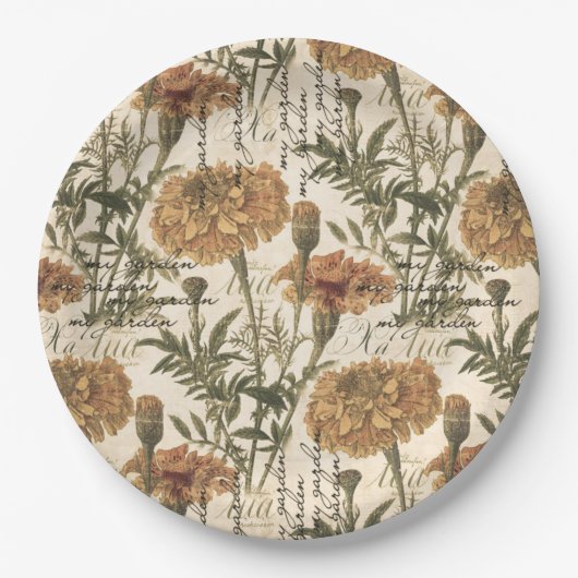 goudsbloemen Papier Borden 9" Papieren Bordje (Voorkant)