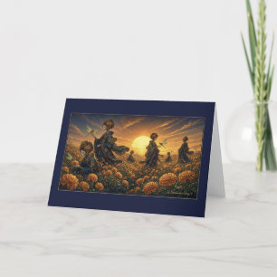 Goudsbloemveld Libellen Gouden Zonsondergang Kaart