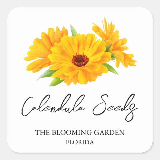 Goudsbloemzaden label (Voorkant)