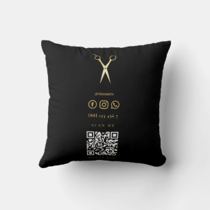 Goudschaar Haarstylist Minimalistische Qr-code Kussen