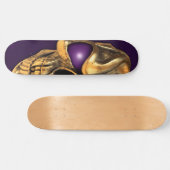 Goudschedel met gloeiende paarse ogen skateboard (Horizontaal)