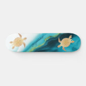 Goudschildpad - Monogram Waterverf Skateboard (Horizontaal)