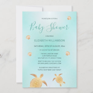 Goudschildpadden Genderneutraal Baby shower Kaart