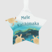 Goudschildpadden | Mele Kalikimaka Hawaiian Kerstm Ornament (voorkant)