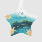 Goudschildpadden | Mele Kalikimaka Hawaiian Kerstm Ornament (achterkant)
