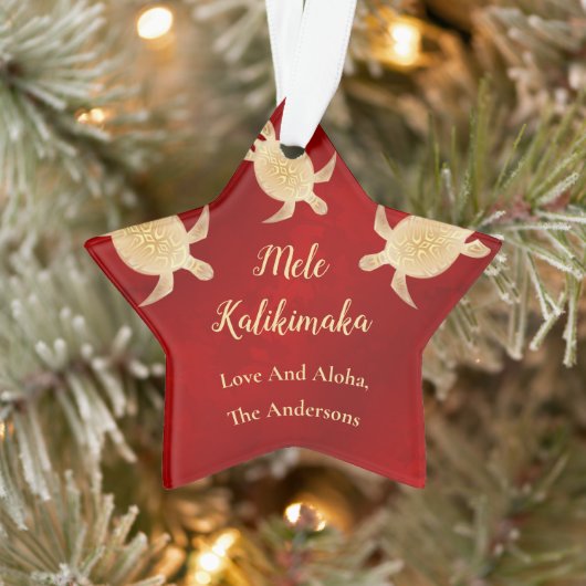 Goudschildpadden | Mele Kalikimaka | Kerstmis Ornament (Boom)