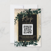 goudscriptblad sneeuw elegant winter QR RSVP (Voorkant)