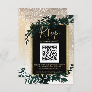 goudscriptblad sneeuw elegant winter QR RSVP