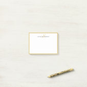 Goudsimpele chic minimalist monogram post-it® notes (Op bureau)