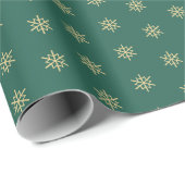 goudsneeuwvlokken, kerstmis cadeaupapier (Rol Hoek)