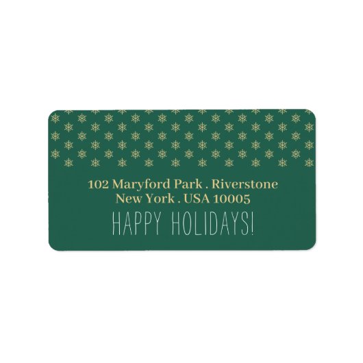 goudsneeuwvlokken, kerstmis etiket (Voorkant)