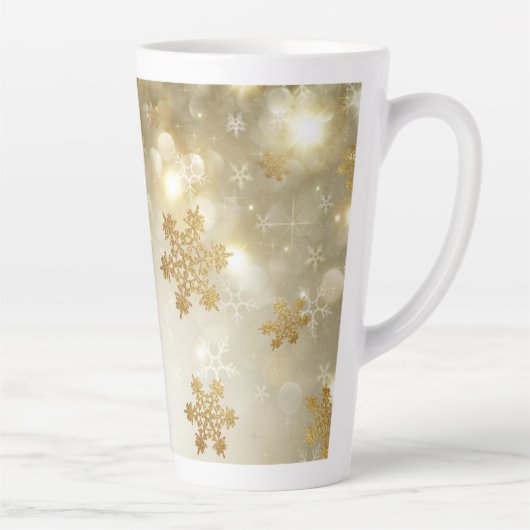 goudsneeuwvlokken latte mok (Rechts)