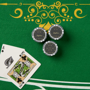 Goudsneeuwvlokken op grijs poker chips
