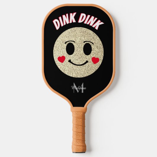 Goudsparken harten dink Monogram Pickleball Paddle (Voorkant)