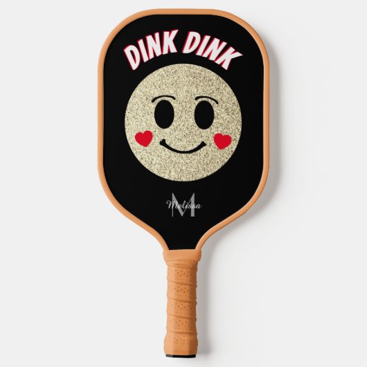 Goudsparken harten dink Monogram Pickleball Paddle (Achterkant)