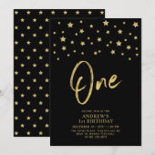 goudster | Black One 1e verjaardagsfeestje Kaart (Voorkant / Achterkant)