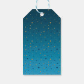 Goudsterren op blauw. cadeaulabel (Achterkant)
