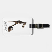 goudstiletto-sandles met uw monogram bagagelabel (Voorkant horizontaal)