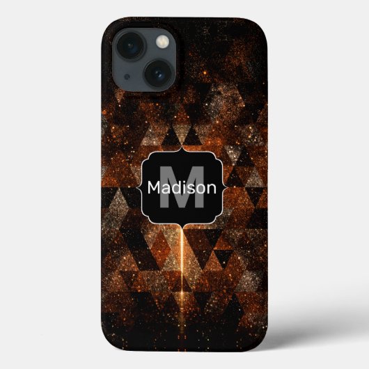 Goudstraal in meetkundig dunne universum Monogram Case-Mate iPhone Case (Achterkant)