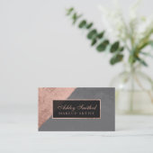Goudstripe grijze cementmake-up van modern roos visitekaartje (Staand voorkant)