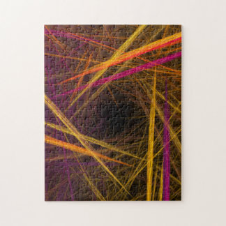 Goudstro met paarse en rode fractale vormgeving legpuzzel