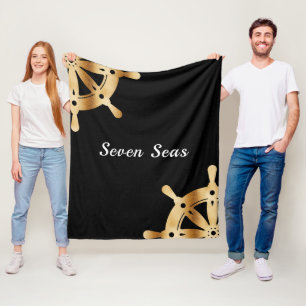 Goudstuurwielen op jacht zwarte naam fleece deken