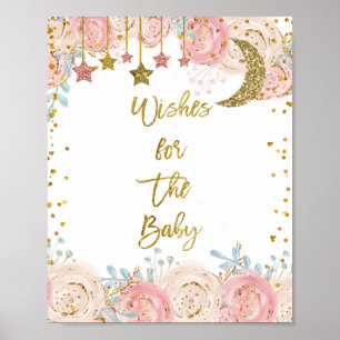 Goudtinkle twinkle ster Wishes for Baby Sign Poster