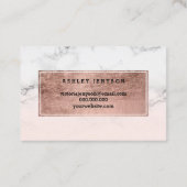 Goudtypografie van noteerbaar roos visitekaartje (Achterkant)