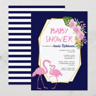 Goudveelhoek, blauw baby shower van de vlindervis kaart