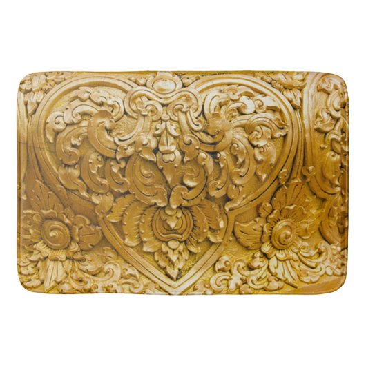 Goudverf, antiek hout, , elegant badmat (Voorkant)
