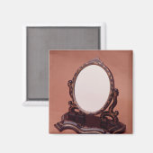 Goudverf papier-machispiegel, c.1890 magneet (Voorkant / Achterkant)