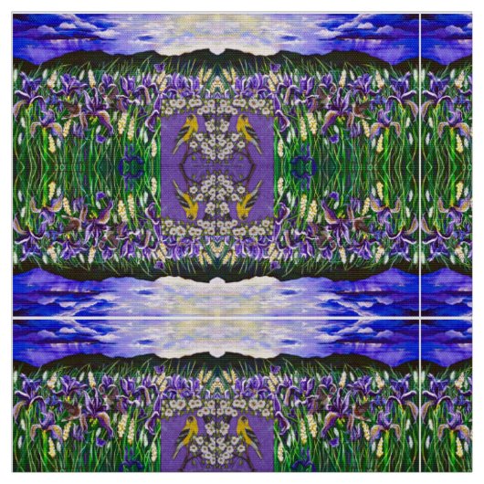 Goudvink in Iris Fields Stof (Swatch)