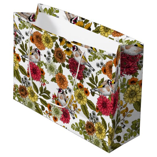 Goudvinken in de tuin groot cadeauzakje (Voorkant Gekanteld)