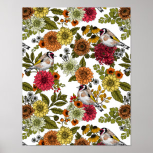Goudvinken in de tuin poster