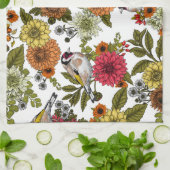 Goudvinken in de tuin theedoek (Gevouwen)