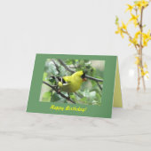 goudvinkverjaardag kaart (Gele Bloem)