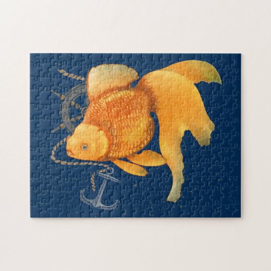 Goudvis Anker Scheprad Maritiem Puzzel (Horizontaal)
