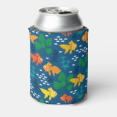 Goudvis in aquarium blikjeskoeler (Blikje Achterkant)