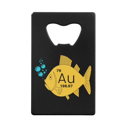 goudvis kredietkaart flessenopener (Voorkant)