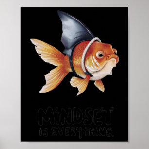 Goudvis met haaienvin Mindset S Sticker Poster